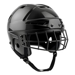 Fototapeta premium Black Ice Hockey Helmet Mockup on White