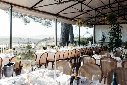 Elegant variety of wedding table decor & flowers