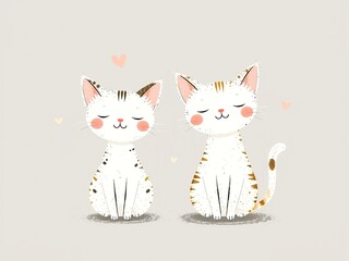 Obraz premium Cute Easy Cat Sketch - Perfect for Kids' Room Decor