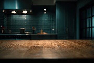 Modern kitchen countertop, moody lighting