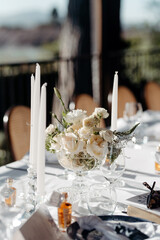 Elegant variety of wedding table decor & flowers