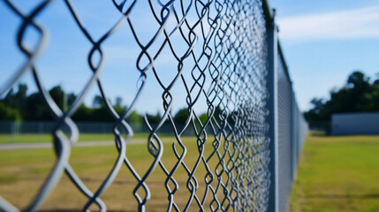 an image of a commercial chain link fence around a electrical facility 