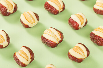 Chinese specialty snack - cashew nut puffs and dates