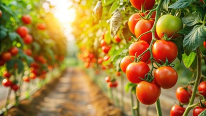 Tomato Plant with Juicy Red Tomatoes, farm life, hanging,  farm life, hanging, healthy,fruit, garden, fresh, ripe, produce