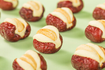 Chinese specialty snack - cashew nut puffs and dates