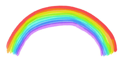 色鉛筆で描いたような虹のイラスト