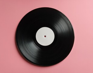 Obraz premium Vintage vinyl record on a pink background (4)