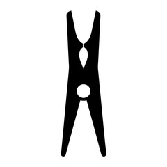 A silhouette image of a traditional wooden clothes peg, a household item