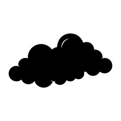 Monochrome Silhouette of a Cloud with Rounded Edges on White Background