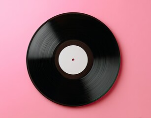 Obraz premium Vintage vinyl record on pink background (8)