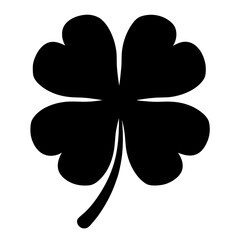 A classic silhouette of a four leaf clover, symbol of good luck