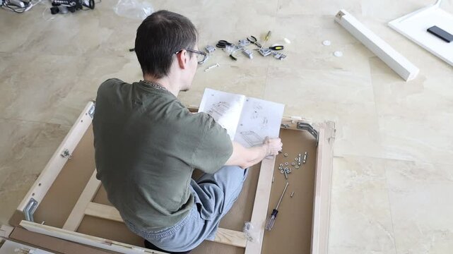 Reading step-by-step guide for home furniture setup