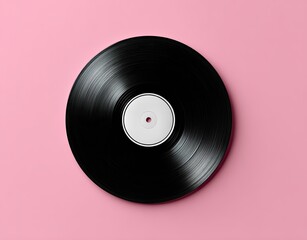 Vintage vinyl record on a pink background (7)