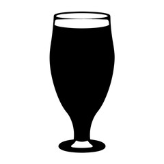 A Single Black Silhouette of a Pilsner Glass Filled with Dark Liquid