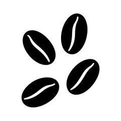 Simple black and white coffee beans illustration for coffee shop branding