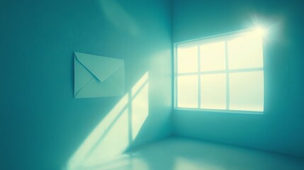 Sunlit Room Corner with Envelope and Window Light