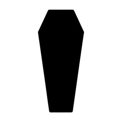 Dark and ominous symbol of death, a black coffin silhouette