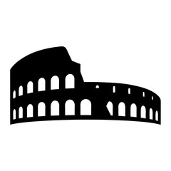 Naklejka premium Silhouette of the iconic Colosseum representing Ancient Rome and historical architecture