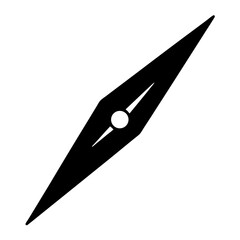 Geometric stylized spear with a circle in its center, abstract symbol