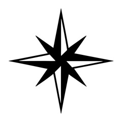 Eight Point Starburst, Simple Abstract Geometric Design with Sharp Angles and Lines