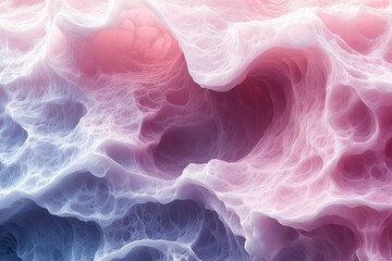 Gradual gradients dissolve into organic tissue patterns, blending soft textures, cellular structures