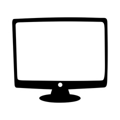 A simple black and white minimalist flat screen monitor illustration vector