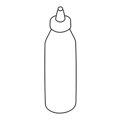 Cartoon Art Digital Mustard Bottle Vectors Illustration 