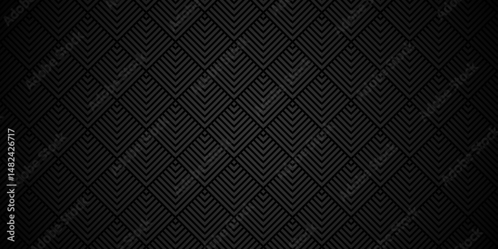 Poster overlapping create retro line pattern design. abstract overlapping black pattern wave lines fabric s