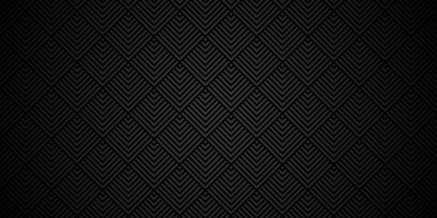 Overlapping create retro line pattern design. Abstract overlapping black Pattern wave lines fabric square line background. seamless fabric geomatics 
