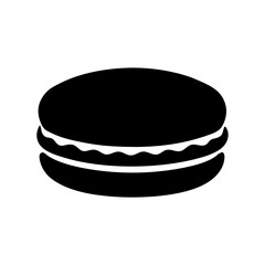 Simple black and white illustration of a delicious macaron dessert treat