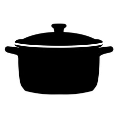 A simple yet elegant depiction of a lidded cooking pot design