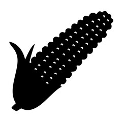 A Bold and Graphic Black and White Corn Cob Illustration Design