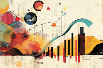 Obraz premium Abstract financial growth chart colorful design upward trend data analysis business success