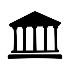 Fototapeta premium Simple Black and White Silhouette Depiction of a Classical Building Facade