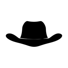 Stylized Silhouette of a Classic Cowboy Hat Against a White Background