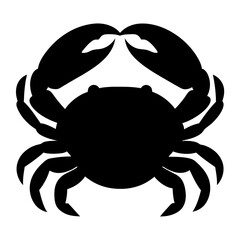 Crab Silhouette with Raised Claws Symbolizing Strength and Ocean Life in Vector Format