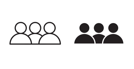 Community icon set flat style. Vector illustration collection.