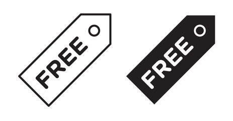 Free tag icon set flat style. Vector illustration collection.
