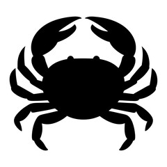 A simple yet elegant black silhouette of a crab with open claws