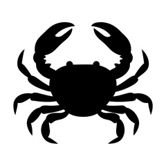 Silhouette of a Crab with Large Claws Isolated on White Background