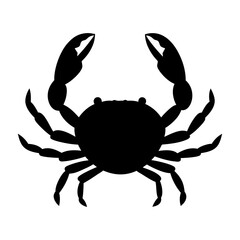 Striking Crab Silhouette with Raised Claws Depicting Marine Life Power