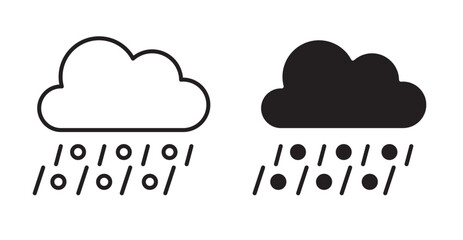 Hail icon set flat style. Vector illustration collection.