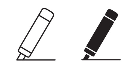 Highlighter icon set flat style. Vector illustration collection.