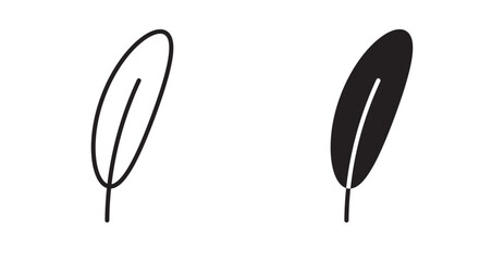 Feather icon set flat style. Vector illustration collection.