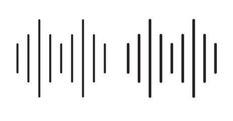 Sound wave icon set flat style. Vector illustration collection.