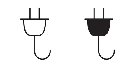 Plug icon set flat style. Vector illustration collection.