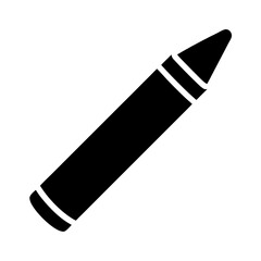 Simple graphic illustration of a black crayon with white bands around it