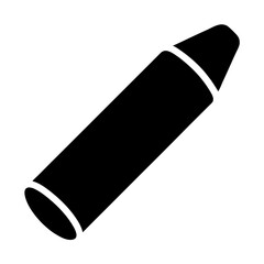 Isolated black crayon art supply perfect for coloring books or school materials