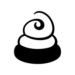 Whimsical stylized ice cream swirl in simple black and white design