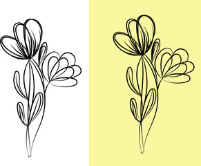 Vibrant Single Flower Design in Red Green Blue Yellow and Cyan Created with Adobe Illustrator Featuring Detailed Petals and Stems Ideal for Floral Prints Invitations and Logos